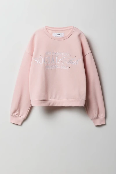 Girls City Embroidered Fleece Sweatshirt