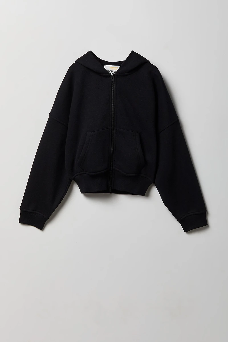 Girls Luxe Fleece Oversized Zip Hoodie