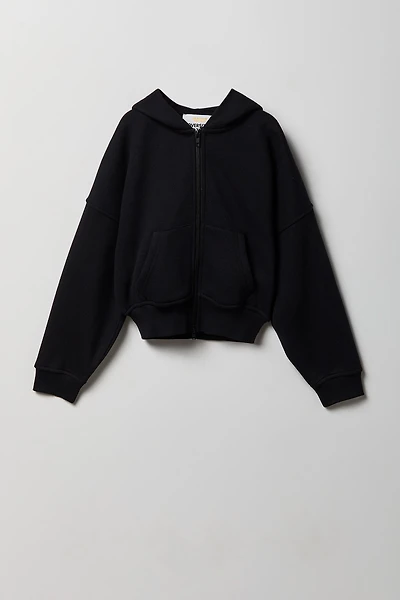 Girls Luxe Fleece Oversized Zip Hoodie