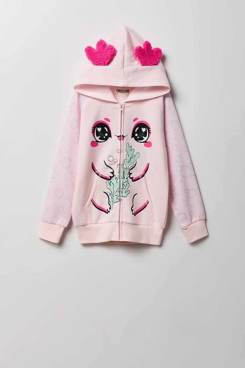 Girls Axolotl 3D Character Hoodie