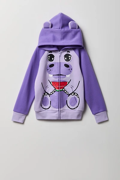 Kids 3D Hippo Character Hoodie