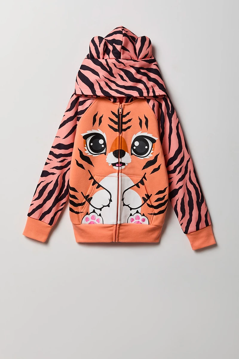 Kids 3D Tiger Character Hoodie