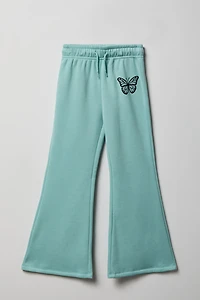 Girls Embroidered Fleece Flare Sweatpant