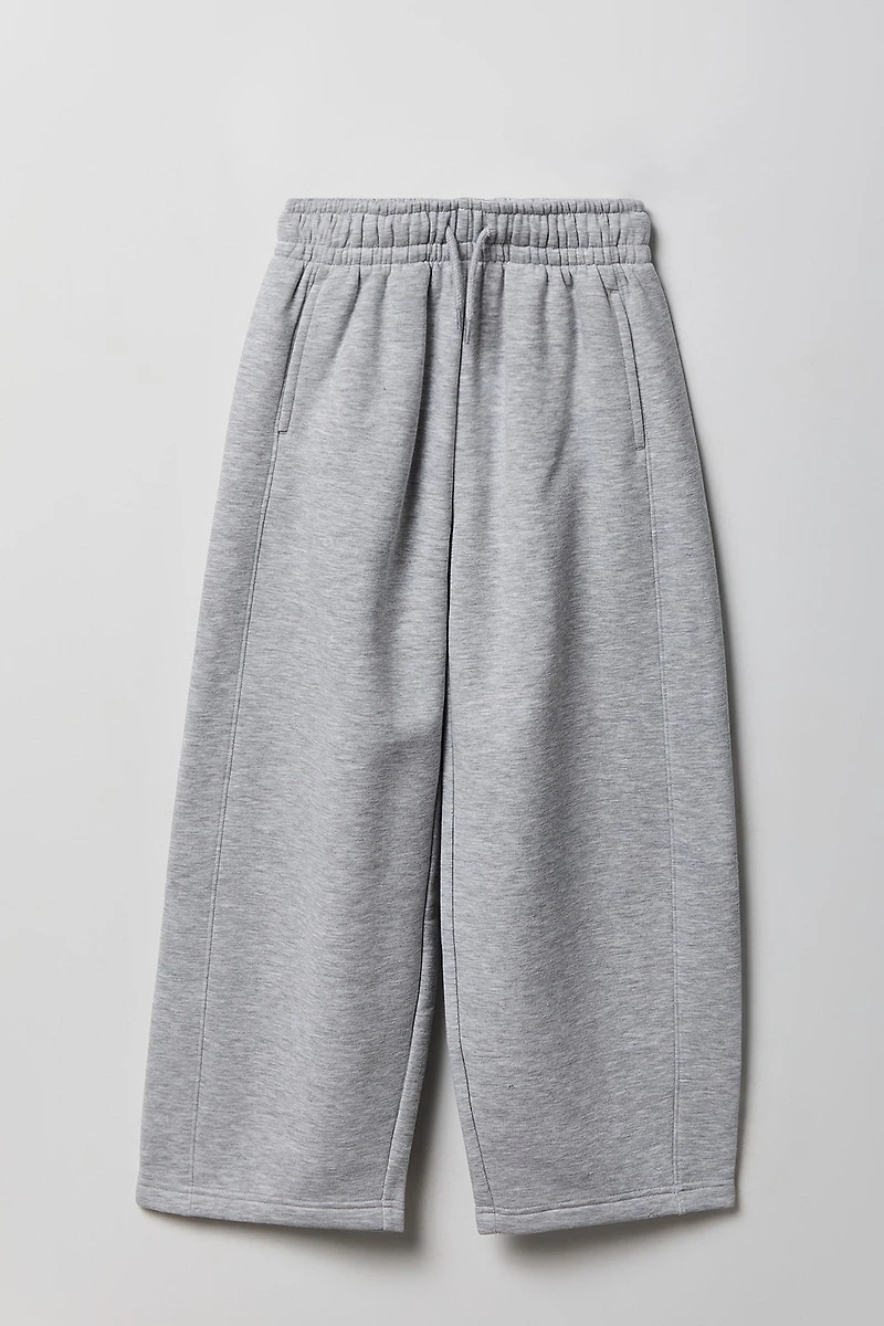 Pantalon d'entraînement à jambe baril en molleton pour fille