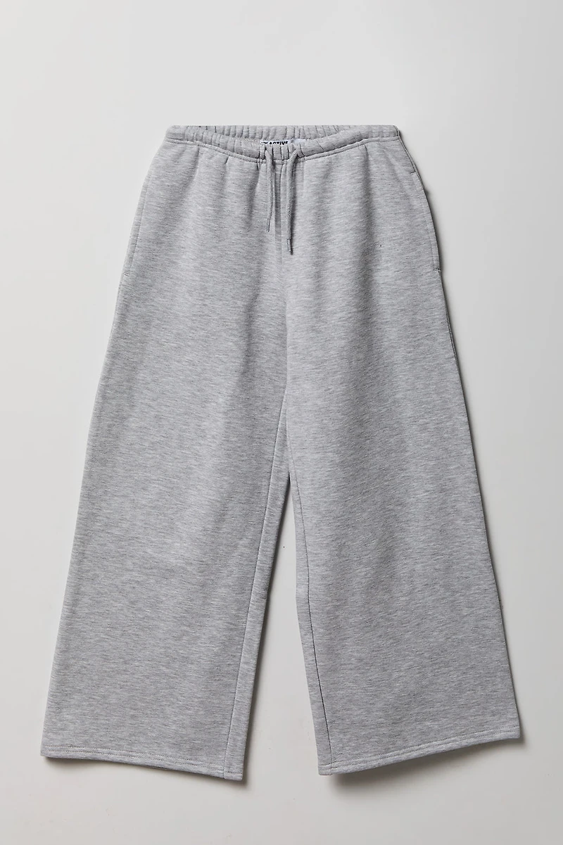 Pantalon d'entraînement à jambe ultralarge en molleton de luxe pour fille