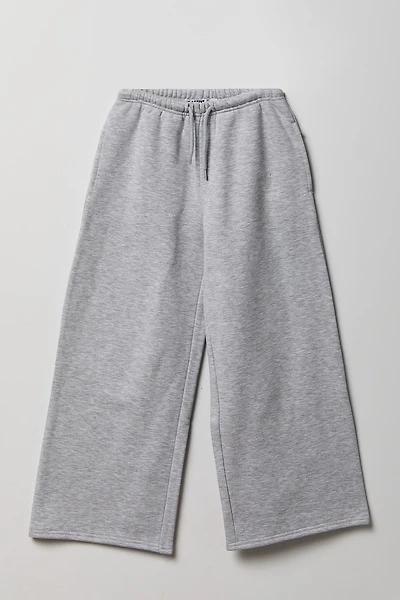Pantalon d'entraînement à jambe ultralarge en molleton de luxe pour fille