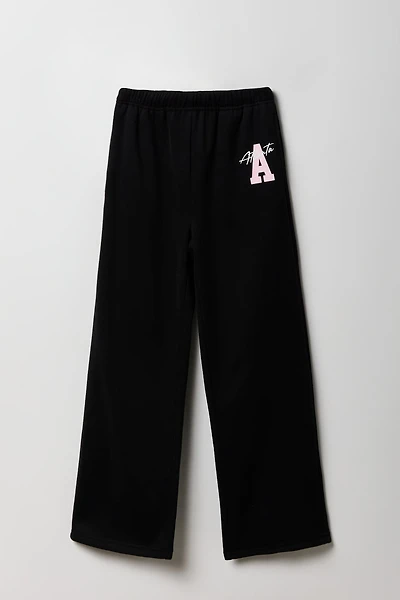 Girls Graphic Fleece Wide Leg Sweatpant