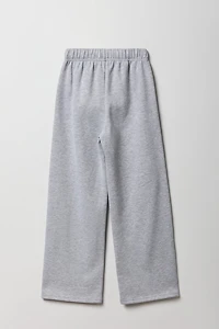 Pantalon d'entraînement à jambe large en molleton imprimé pour fille