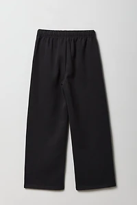 Pantalon d'entraînement à jambe large en molleton imprimé pour fille