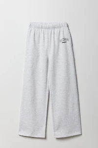 Pantalon d'entraînement à jambe large en molleton imprimé pour fille