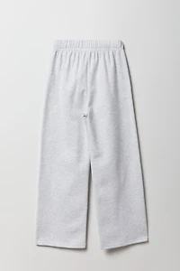 Pantalon d'entraînement à jambe large en molleton imprimé pour fille