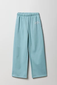 Pantalon d'entraînement à jambe large en molleton imprimé pour fille