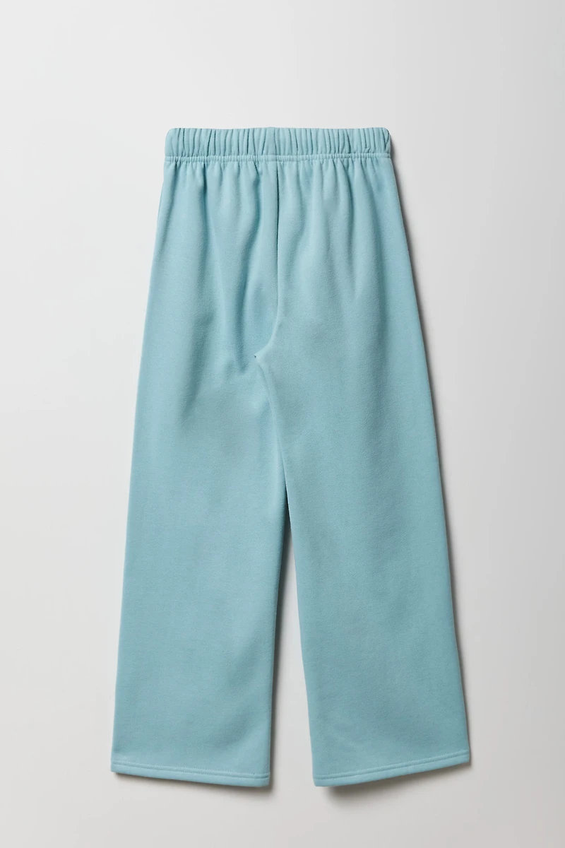 Pantalon d'entraînement à jambe large en molleton imprimé pour fille