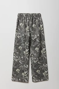 Pantalon d'entraînement à jambe large en molleton imprimé pour fille