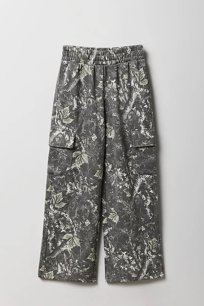 Pantalon cargo en molleton à jambe large pour filles