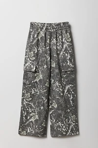 Pantalon cargo en molleton à jambe large pour filles