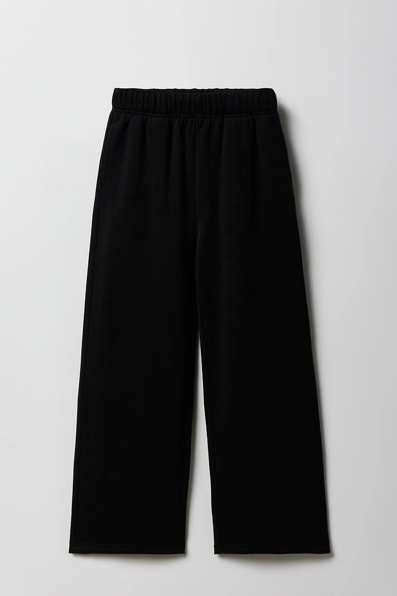 Pantalon en molleton jambe large à imprimé pour filles