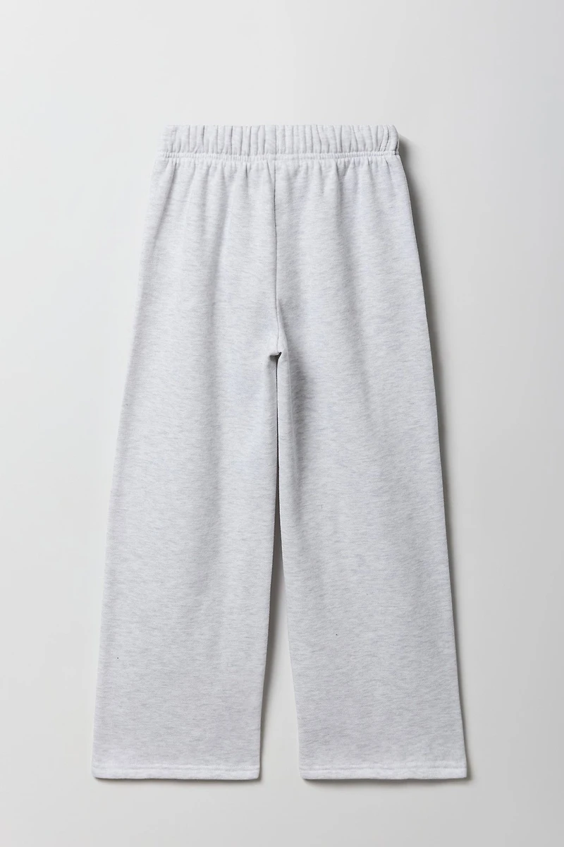 Pantalon en molleton jambe large à imprimé pour filles