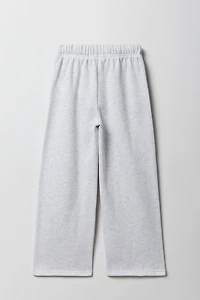 Pantalon en molleton jambe large à imprimé pour filles