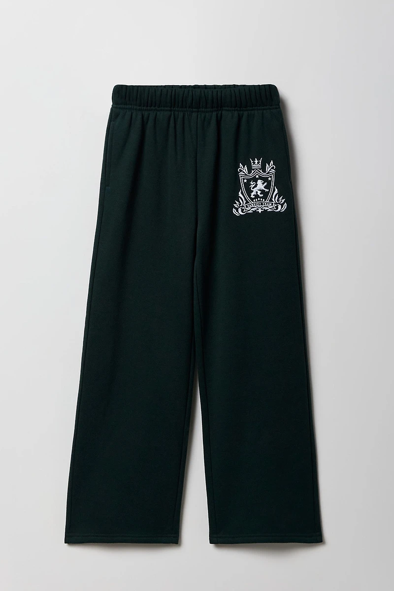 Pantalon en molleton jambe large à imprimé pour filles
