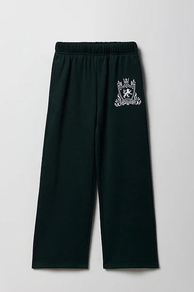 Girls Graphic Fleece Wide Leg Sweatpant