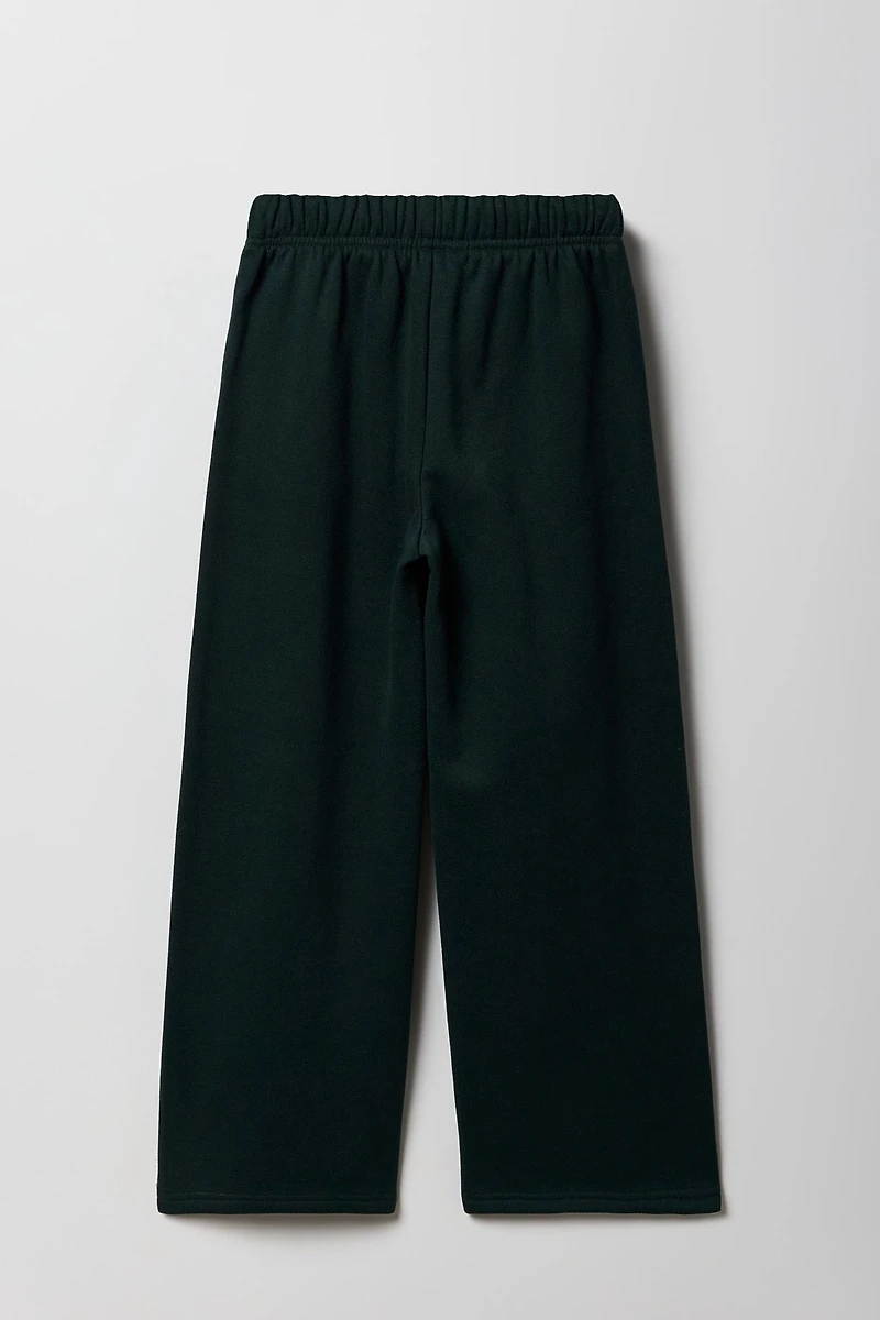 Pantalon en molleton jambe large à imprimé pour filles