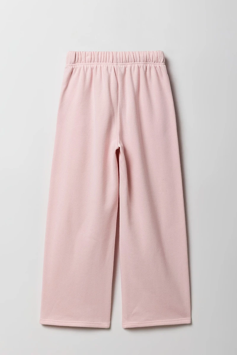 Pantalon en molleton jambe large à imprimé pour filles