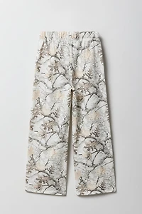 Pantalon en molleton jambe large à imprimé pour filles
