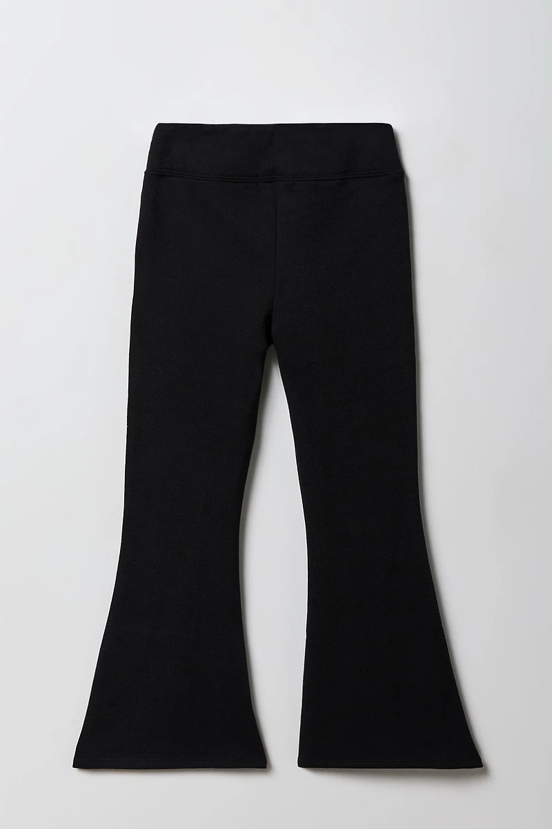 Pantalon en molleton à jambe évasée et imprimé relief pour filles