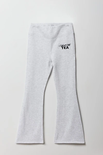 Girls Embroidered Fleece Flare Sweatpant