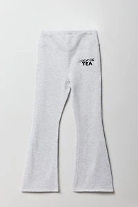 Pantalon en molleton à jambe évasée et broderie pour filles