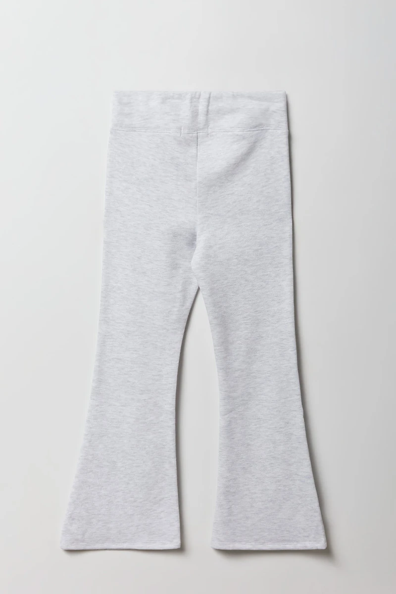 Pantalon en molleton à jambe évasée et broderie pour filles