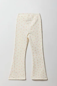 Pantalon en molleton à jambe évasée et broderie pour filles