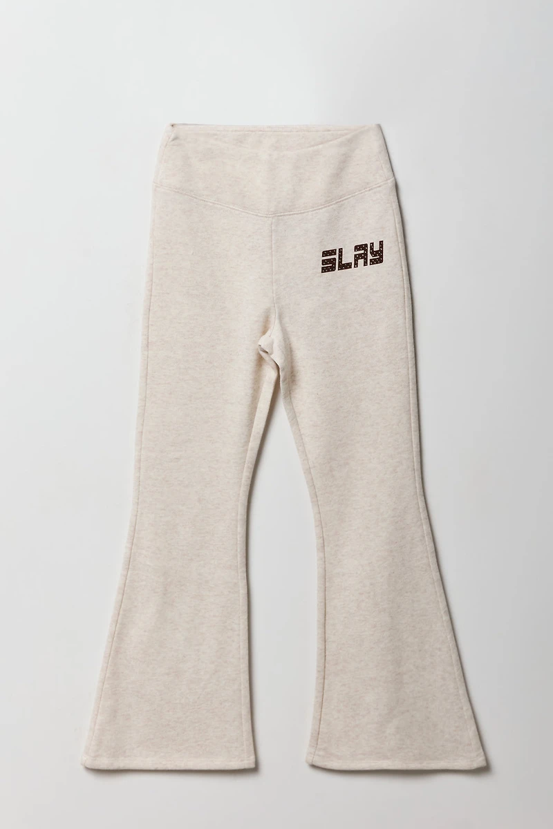 Pantalon en molleton à jambe évasée et motif pierres du Rhin Slay pour filles