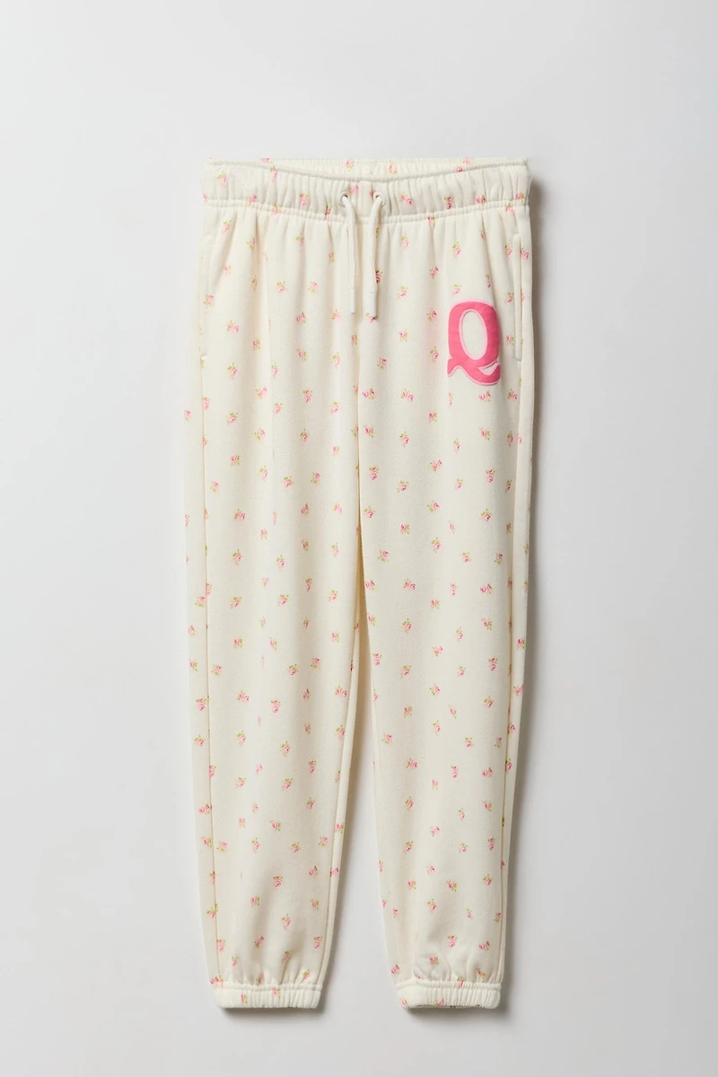 Girls Oversized Puff Print Fleece Jogger