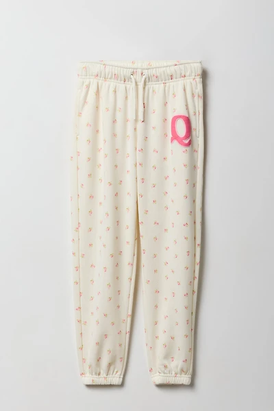 Girls Oversized Puff Print Fleece Jogger