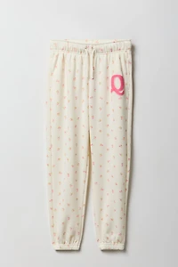 Girls Oversized Puff Print Fleece Jogger