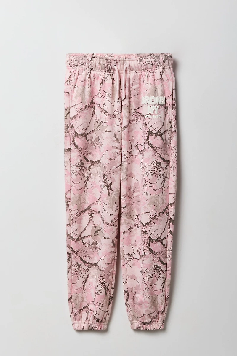 Jogger en molleton surdimensionné à imprimé relief pour filles