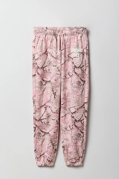 Jogger en molleton surdimensionné à imprimé relief pour filles