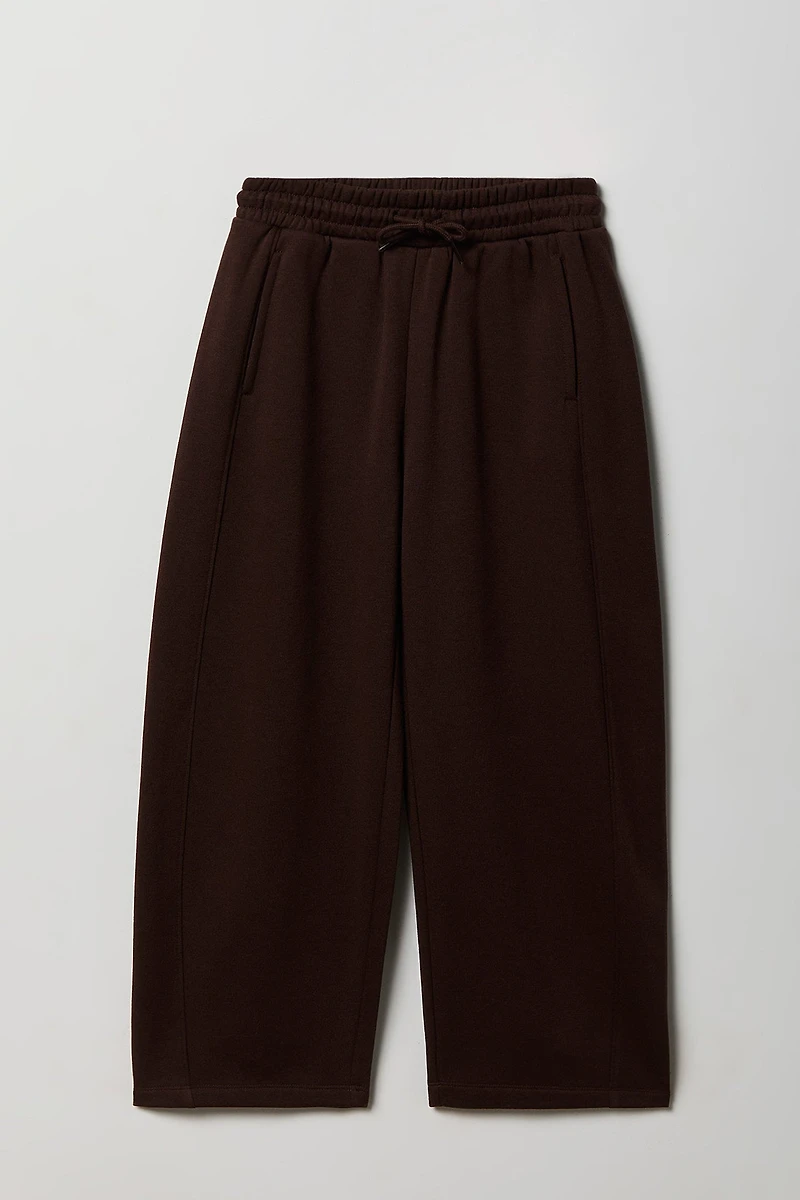 Pantalon d'entraînement à jambe baril en molleton pour fille