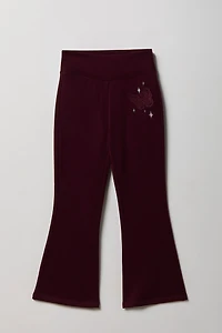 Pantalon à jambe évasée en molleton imprimé