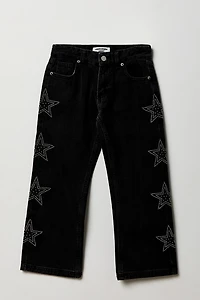 Girls Low Rise Star Studded Baggy Jean