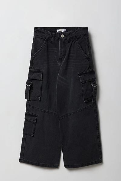 Girls Barrel Leg Cargo Jean