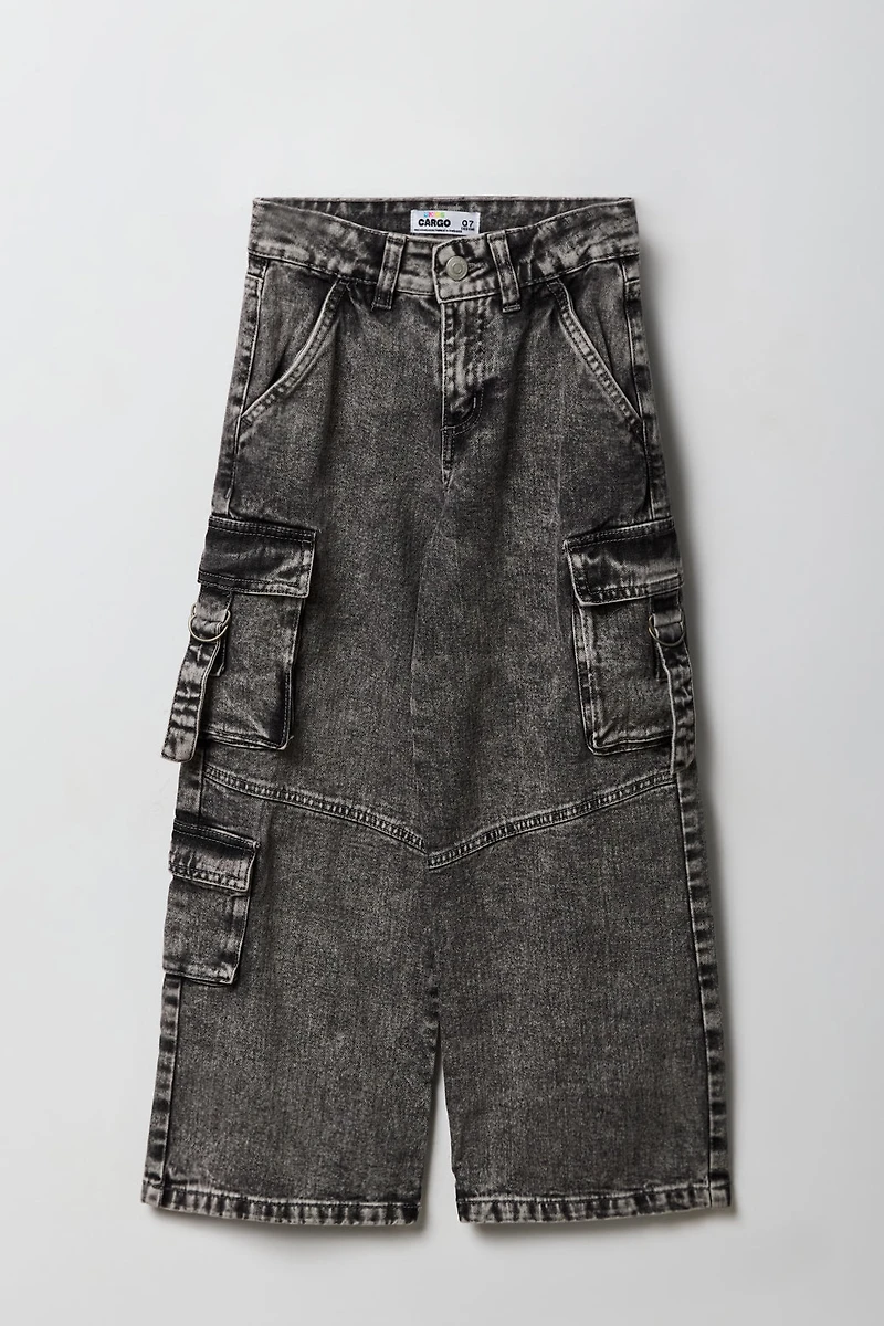 Girls Barrel Leg Cargo Jean