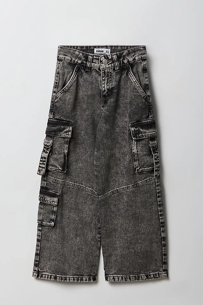 Girls Barrel Leg Cargo Jean