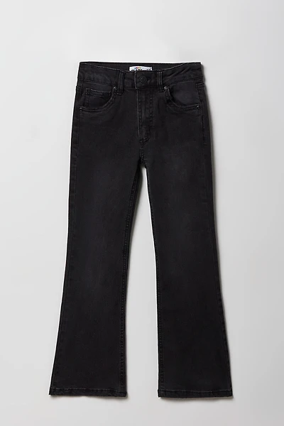Jean à jambe évasée avec motif brodé Boucle sur les poches pour fille