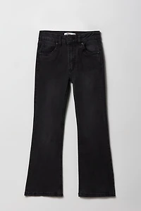 Jean à jambe évasée avec motif brodé Boucle sur les poches pour fille