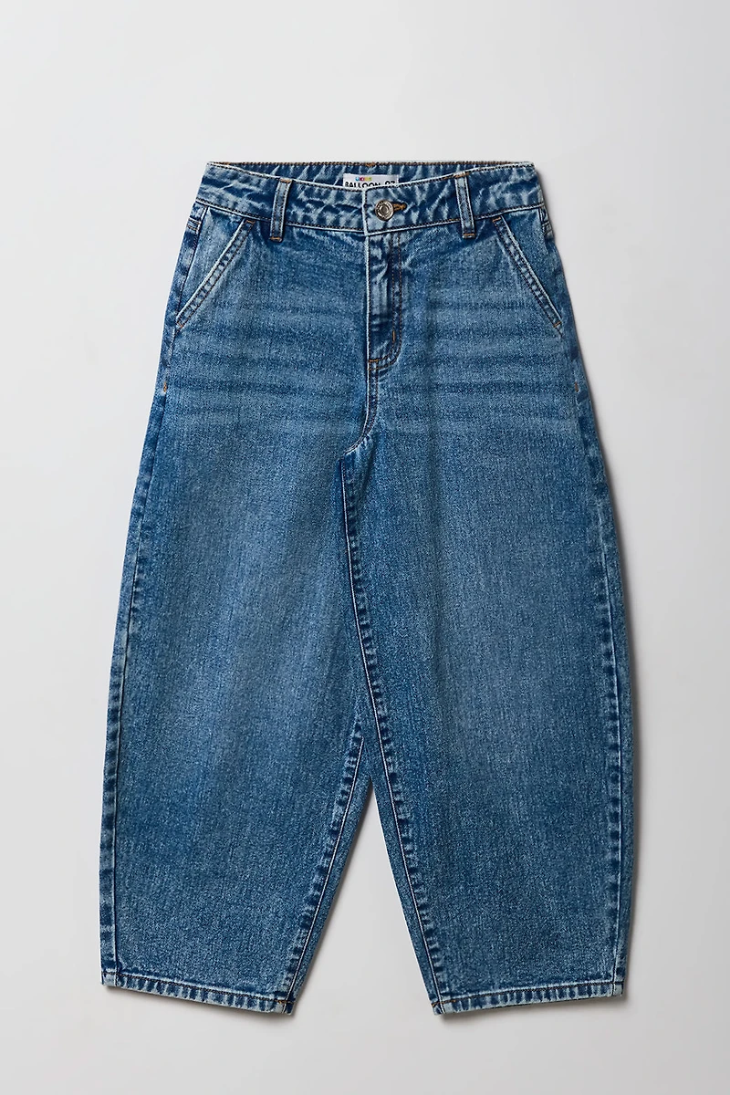 Jean jambe baril pour filles