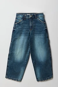 Jean rigide de menuisier à jambe large pour filles