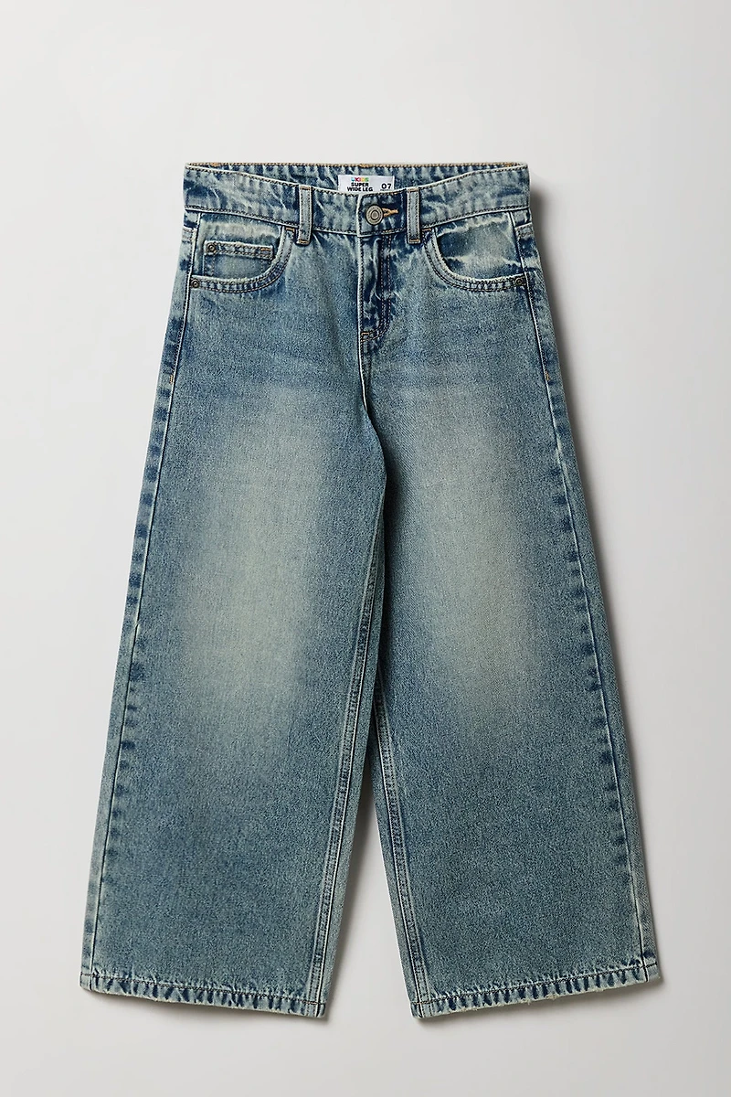 Jean à jambe ultralarge pour fille